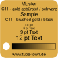Preview: Materialmuster Faceplate Transply C11 gold gebürstet / schwarz