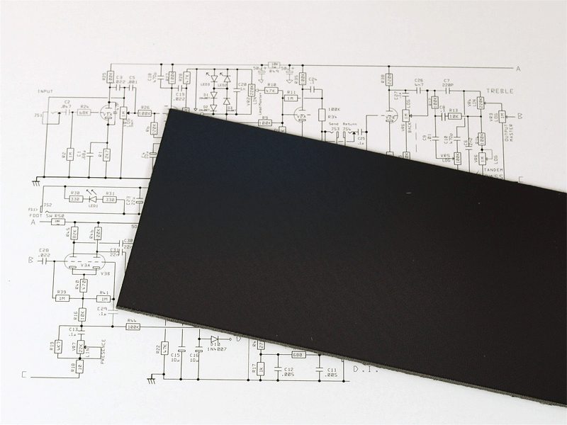 Fiberboard FR4 2 mm / 80 x 500 mm black