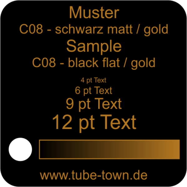 Sample Faceplate Transply C08 black flat / gold