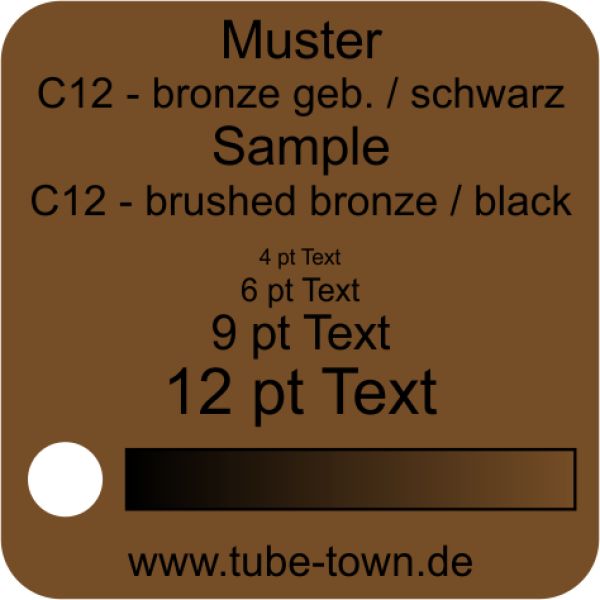 Materialmuster Faceplate Transply C12 bronze gebürstet / schwarz