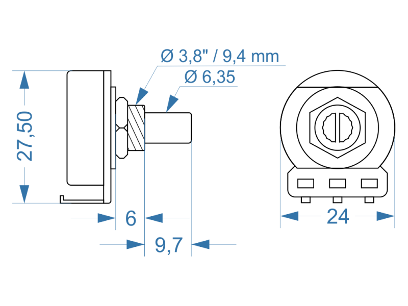 CTS Potentiometer 100 kOhm Linear