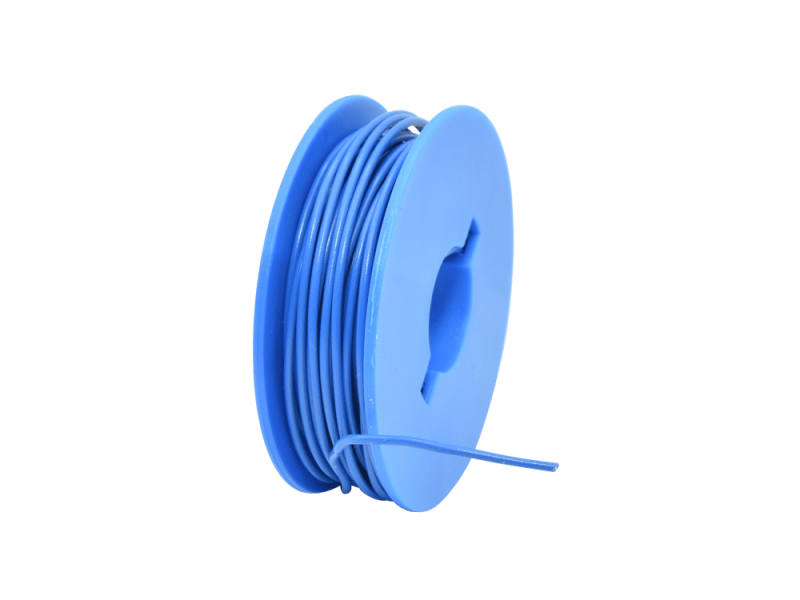 Insulated hook-up wire, solid, 0.5 mm blue, 10 m