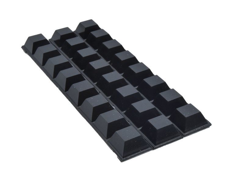 Rubber Feet square-style, small, self-adhesive, black - 24 pcs.