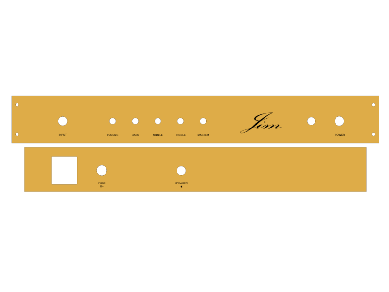Faceplate für TT Bausatz Jim HP OHNE FX-Loop - CUSTOM SHOP