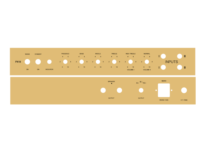 Faceplate für TT Bausatz PX18 - Gold glänzend