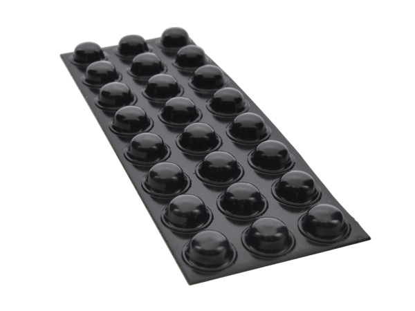 Gummifüsse Rund, selbstklebend, schwarz - 24 Stk.
