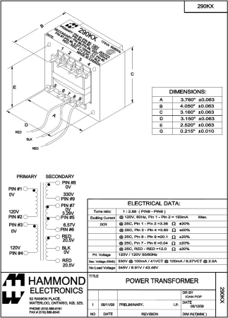 Hammond 290KX Power für Marshall JCM900 - 50 Watt
