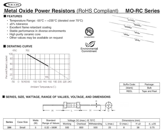 Resistor Metaloxide 5 Watts / 150 Ohms / Small Size