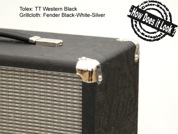 Frontbespannung Fender Schwarz-Weiss-Silber - 120 x 90 cm