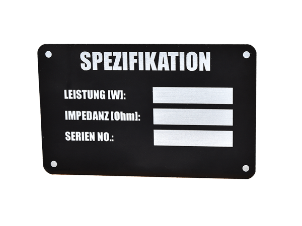 Speaker Specification label, GERMAN