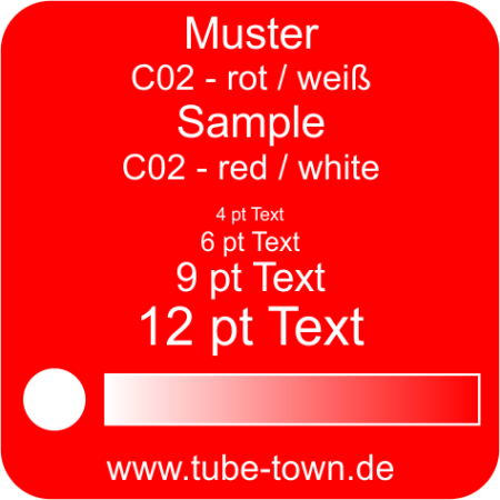 Materialmuster Faceplate Transply C02 rot / weiss