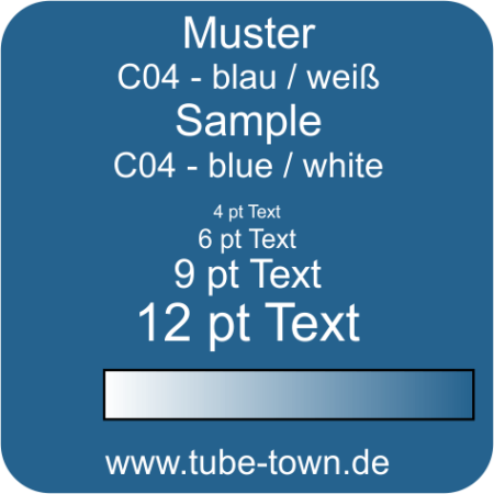 Materialmuster Faceplate Transply C04 blau / weiss