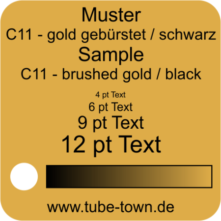 Materialmuster Faceplate Transply C11 gold gebürstet / schwarz