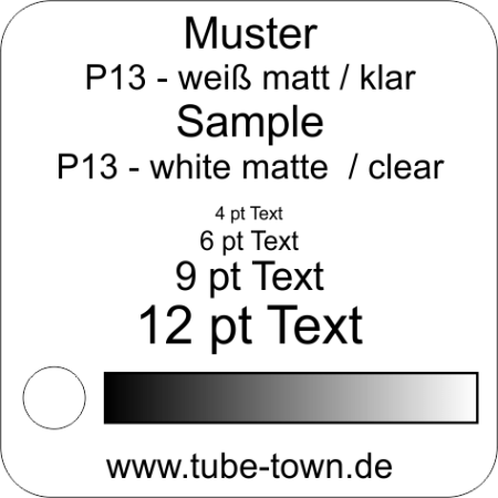 Materialmuster Faceplate Reverse P13 weiß matt / transparent