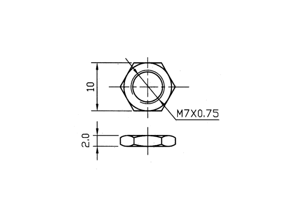 Mutter für Alpha PCB 16mm Potentiometer M7 x 0,75 - HZ92-7-AF