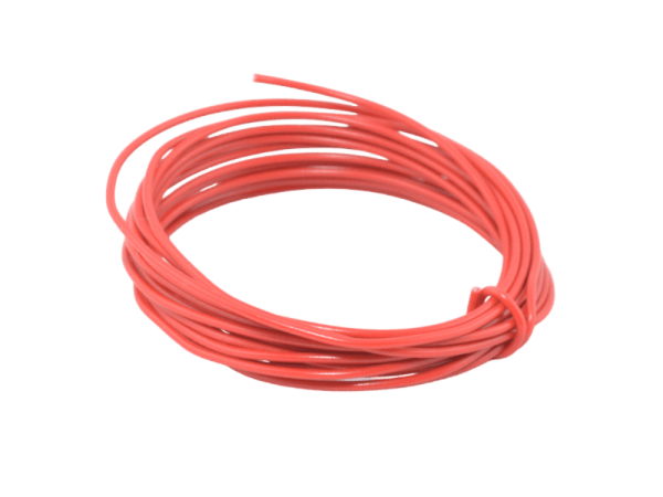 Insulated hook-up wire, solid, 0.8 mm red, 3 m