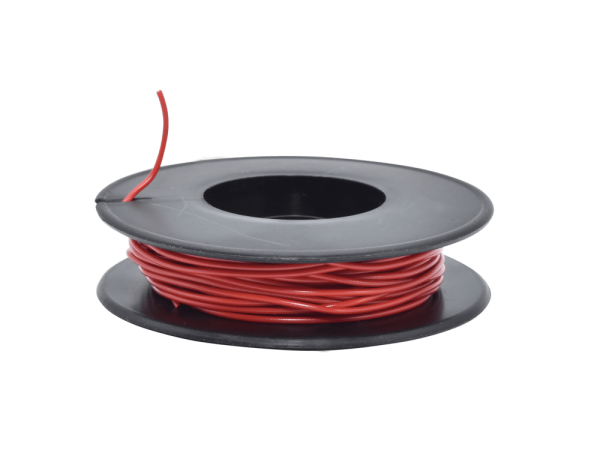 Insulated hook-up wire, solid, 0.5 mm red, 10 m