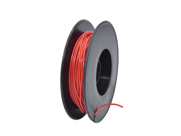 Insulated hook-up wire, solid, 0.5 mm red, 10 m