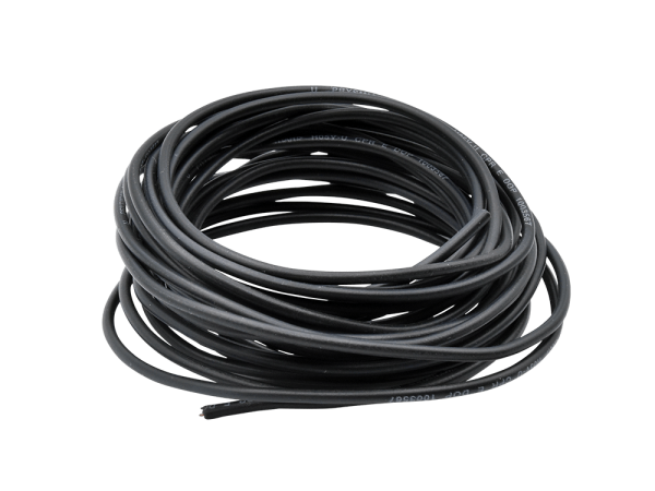Hook-up wire, 1 mm² solid, 5 m, black
