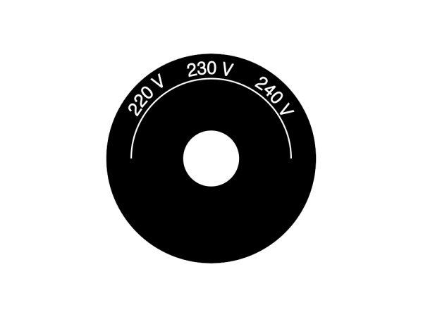 Label "Voltage", round, black