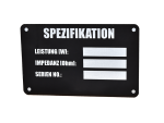 Speaker Specification label, GERMAN