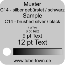 Sample Faceplate Transply C14 silver brushed / black