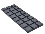 Rubber Feet Square-style, flat, self-adhesive, black - 24 pcs.