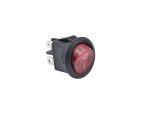 Rocker switch, 2 position, DPST, ON-OFF, lighted red